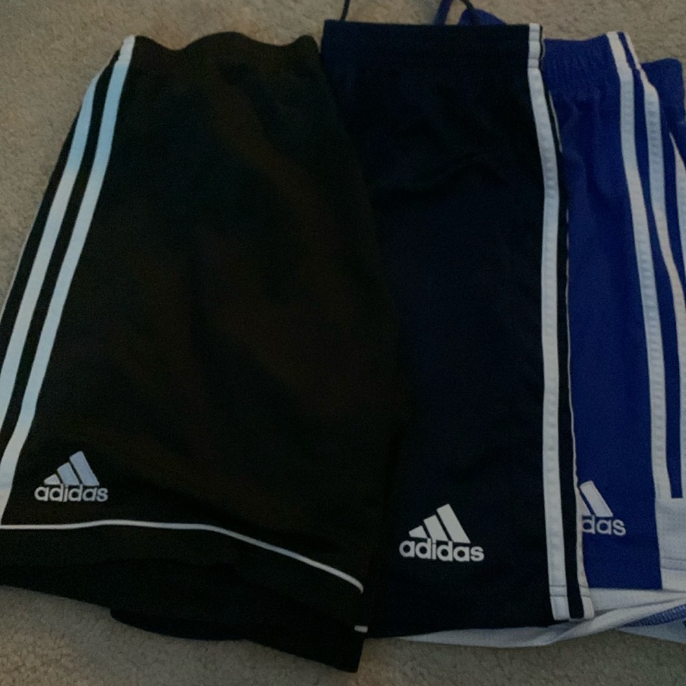 Mens adidas soccer shorts -3 pair- royal, navy, black